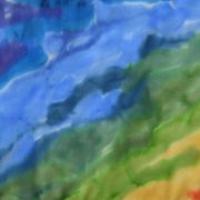 strumień barw 2 - surówka - szal jedwabny ręcznie malowany