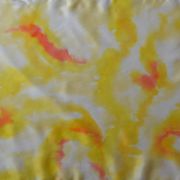 kremowo-żółty - habotai7 - szal jedwabny ręcznie malowany