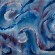 mazańce z niebieskim - krepa - szal jedwabny ręcznie malowany