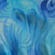 niebieskie smugi - habotai5 - szal jedwabny ręcznie malowany