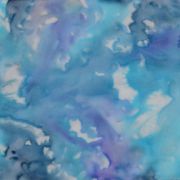 turkusowe chmurki - habotai10 - szal jedwabny ręcznie malowany