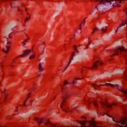 czerwona bordo i biel - haboati5 - chusta jedwabna ręcznie malowana