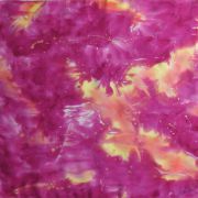 fuksja jasny koral złoty - krepa - apaszka jedwabna ręcznie malowana