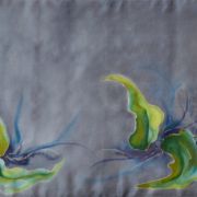 goryczki w jasnym popielu - habotai8 - szal jedwabny ręcznie malowany