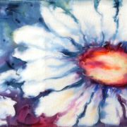 margerytki kolorowe - surówka - szal jedwabny ręcznie malowany