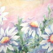 margerytki pastelowe - żorżeta - szal jedwabny ręcznie malowany