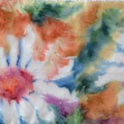 margerytki piaskowo-koniakowe - habotai5 - szal jedwabny ręcznie malowany
