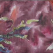 margerytki w brązach - habotai5 - szal jedwabny ręcznie malowany