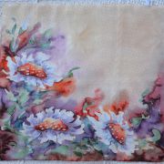 margerytki w pastelach - habotai5 - apaszka jedwabne ręcznie malowana