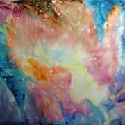 mgławica - habotai5 - chusta jedwabna ręcznie malowana