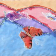 motyle - muślin - szal jedwabny ręcznie malowany