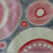 perłowy popiel i pudrowy róż - habotai8 - szal jedwabny ręcznie malowany