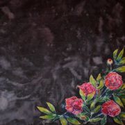 piwonie w czerni - habotai5 - chusta jedwabna ręcznie malowana