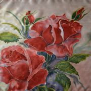 róże - habotai5 - apaszka jedwabna ręcznie malowana