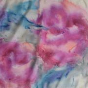 róże akwarelowe pastelowe - habotai10 - szal jedwabny ręcznie malowany