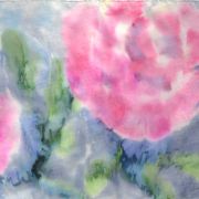 róże malarskie gołębie tło - habotai8 - szal jedwabny ręcznie malowany