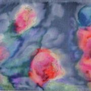 róże malarskie z grafitową kreską - habotai5 - szal jedwabny ręcznie malowany