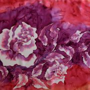 róże monochromatyczne w tonacji czerwonej - habotai8 - szal jedwabny