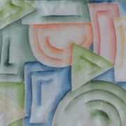 figury geometryczne - habotai5 - szal jedwabny ręcznie malowany