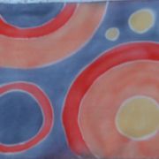 kolorowe oponki - splot atłasowy - szal jedwabny ręcznie malowany